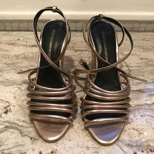 Rebecca Minkoff rose gold wedges
